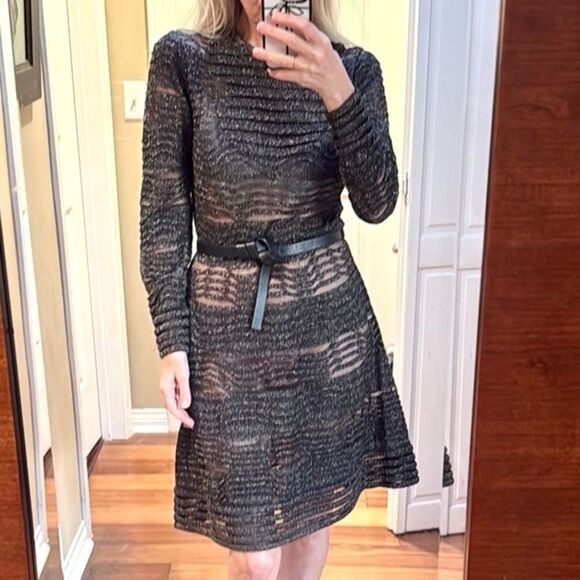 Missoni Black Metallic Threaded Knit Dress 6 - Picture 1 of 4